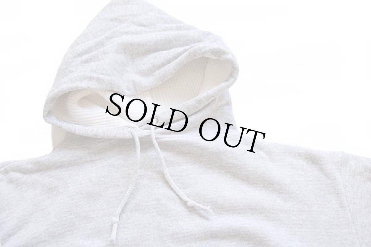 画像3: 50s UNKNOWN 無地 裏サーマル スウェットパーカー 杢グレー (3)