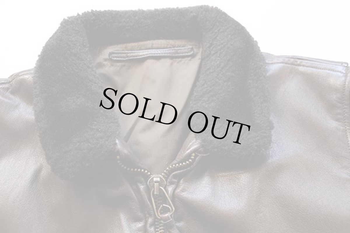 画像3: 70s 米軍 U.S.NAVY G-1 フライト レザージャケット 焦げ茶 (3)