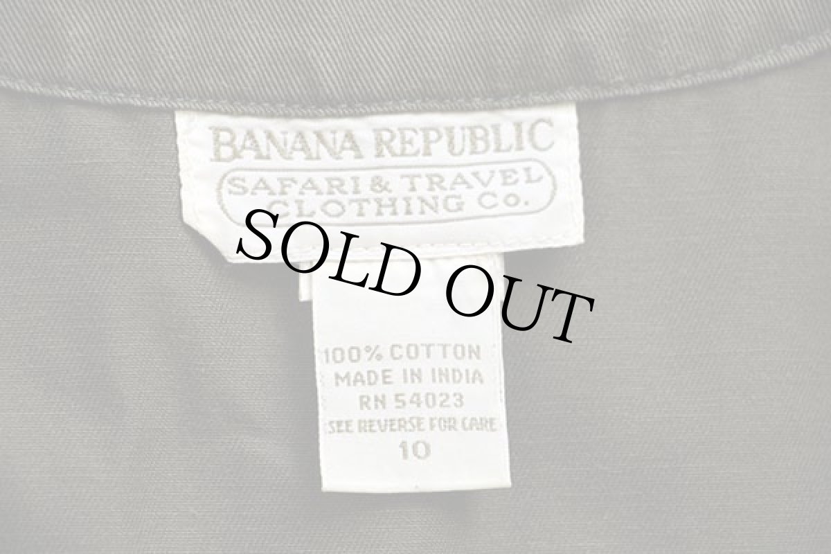 画像4: 80s BANANA REPUBLICバナナリパブリック ノーカラー コットンツイル ワンピース オリーブ 10 (4)