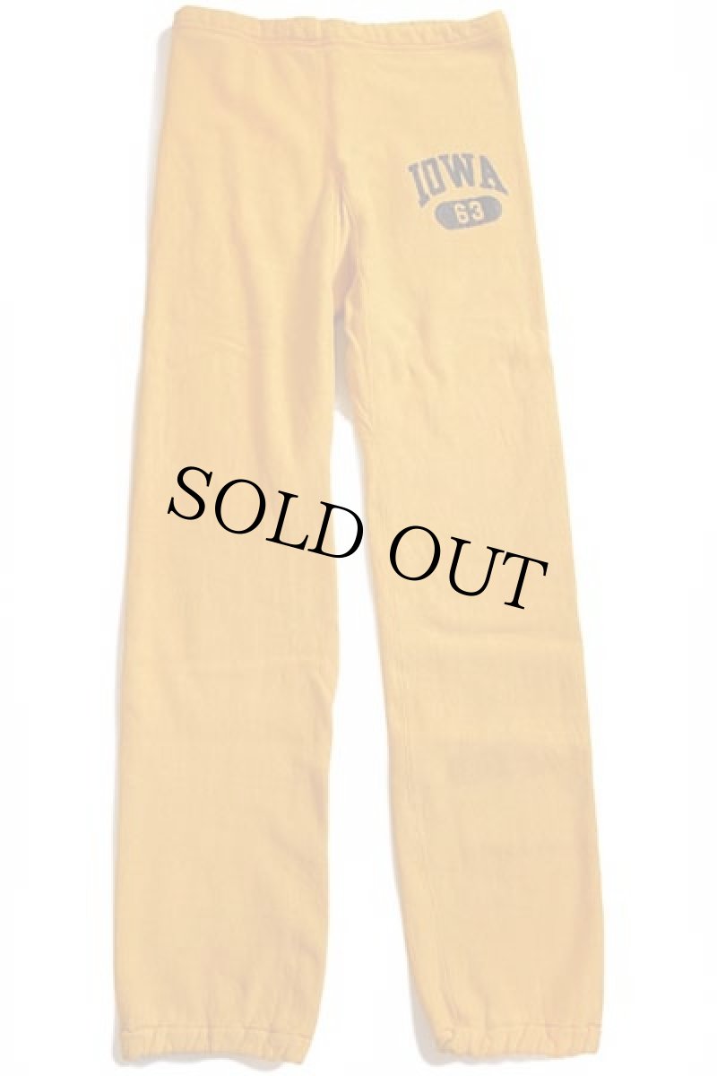 画像2: 80s USA製 Championチャンピオン IOWA 63 リバースウィーブ スウェットパンツ イエロー (2)