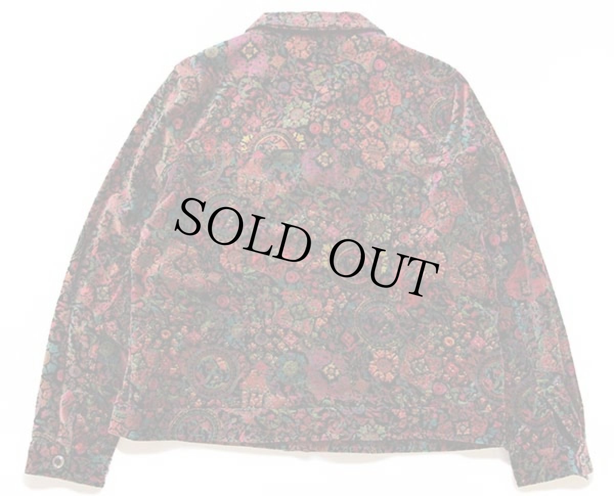 画像2: Christopher&Banks 花柄 総柄 コットン ベロアジャケット L (2)