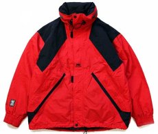 画像1: 90s HELLY HANSENヘリーハンセン ツートン 切り替え Helly-Tech Thinsulate 中綿入り ナイロンジャケット 赤×黒 L (1)