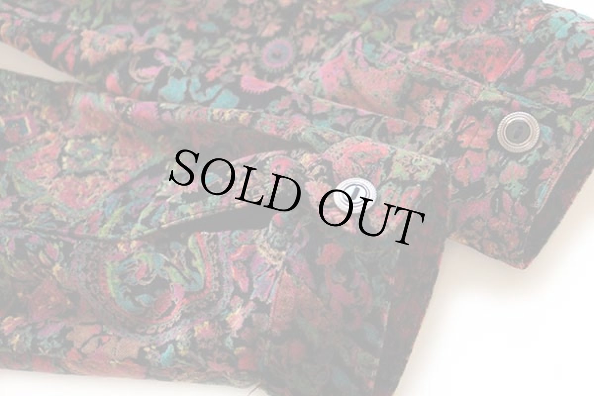 画像6: Christopher&Banks 花柄 総柄 コットン ベロアジャケット L (6)