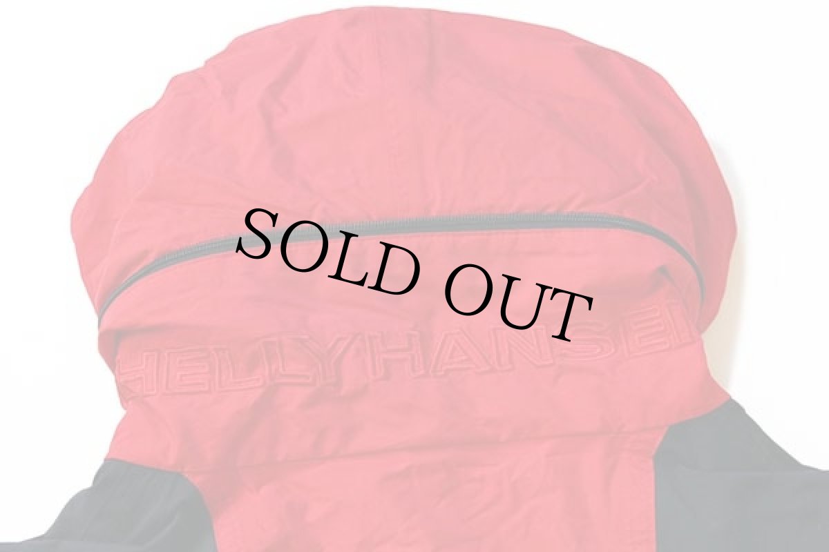 画像4: 90s HELLY HANSENヘリーハンセン ツートン 切り替え Helly-Tech Thinsulate 中綿入り ナイロンジャケット 赤×黒 L (4)