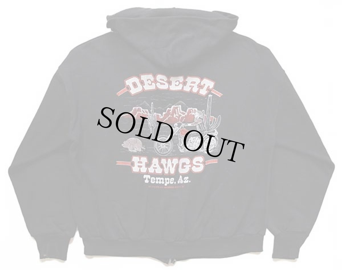 画像2: 80s USA製 HARLEY-DAVIDSONハーレー ダビッドソン 両面プリント スウェット ジップパーカー 黒 L (2)