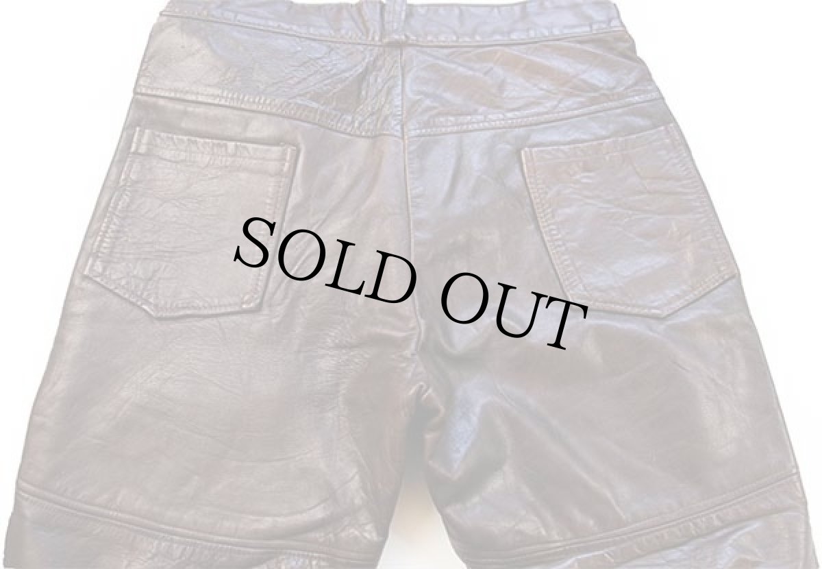 画像5: 70s AMF Harley-Davidsonハーレー ダビッドソン レザーパンツ 茶 w32 (5)