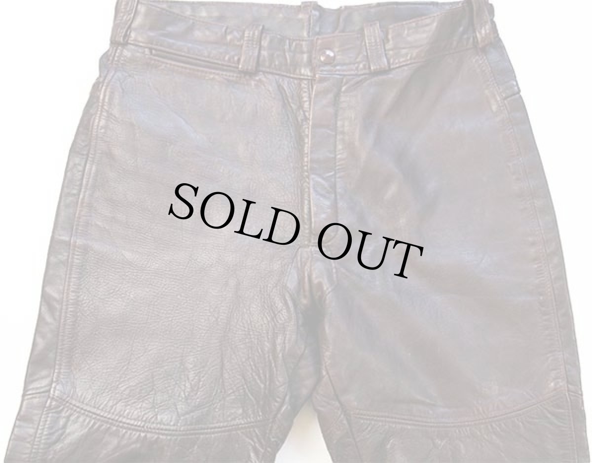 画像4: 70s AMF Harley-Davidsonハーレー ダビッドソン レザーパンツ 茶 w32 (4)