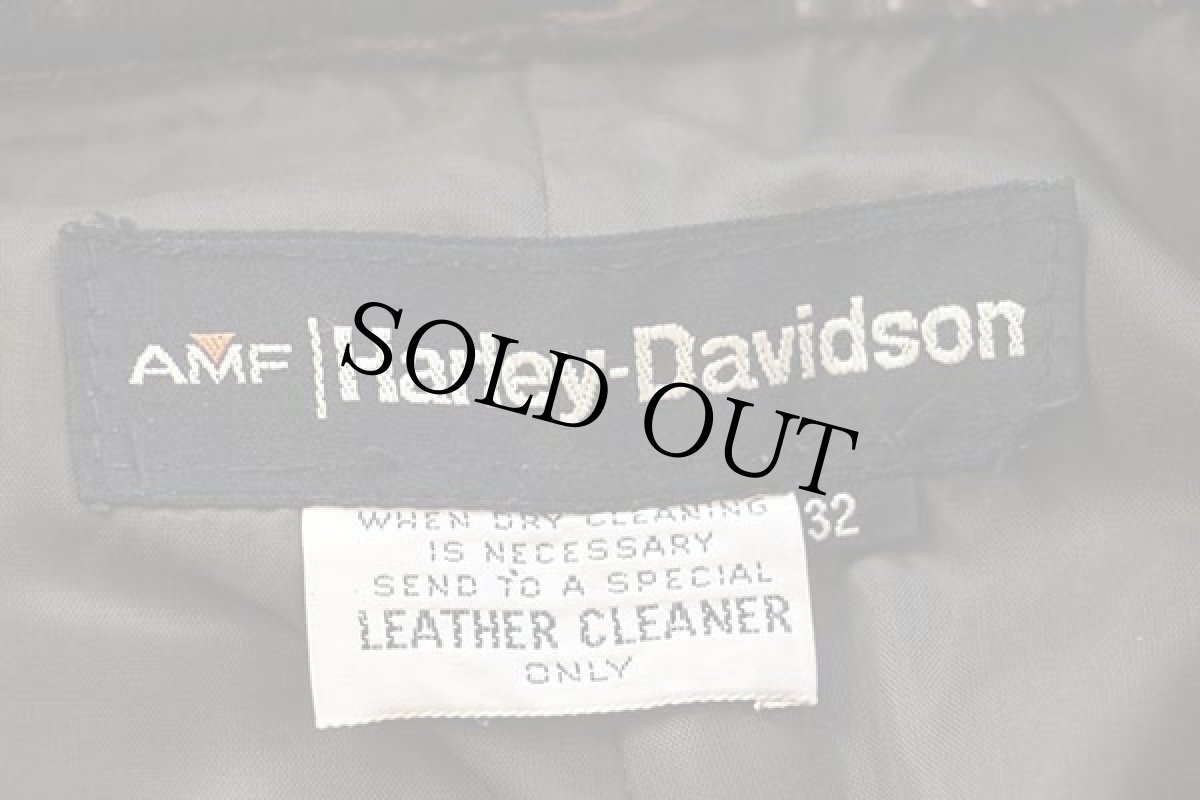 画像6: 70s AMF Harley-Davidsonハーレー ダビッドソン レザーパンツ 茶 w32 (6)