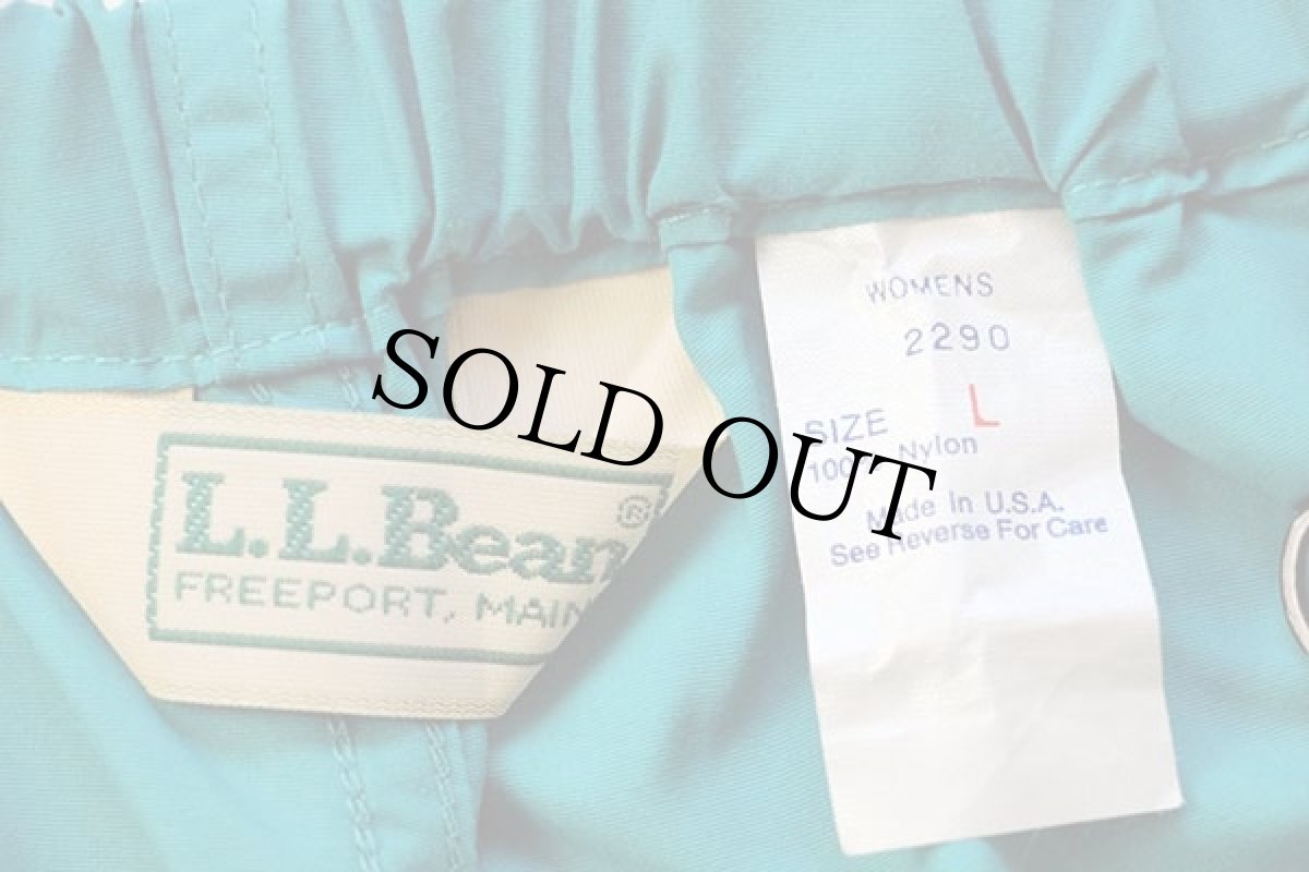 画像6: 80s USA製 L.L.Bean サイドジップ ナイロンパンツ エメラルドグリーン W-L (6)