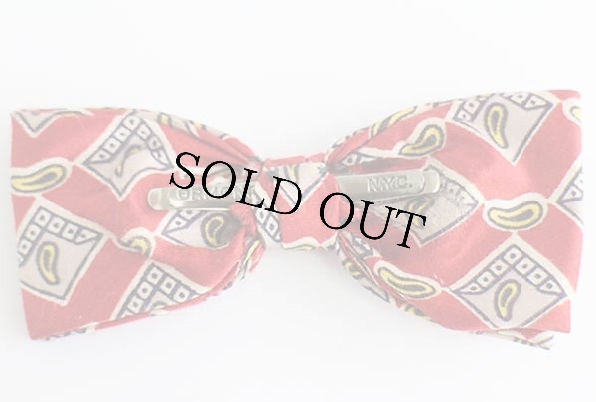 画像2: ビンテージ 総柄 クリップ式 蝶ネクタイ★01 (2)