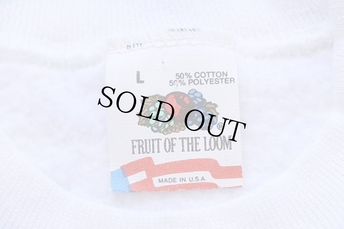 画像4: 90s USA製 FRUIT OF THE LOOM 無地 スウェット 白 L★ブランク (4)