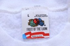 画像4: 90s USA製 FRUIT OF THE LOOM 無地 スウェット 白 L★ブランク (4)