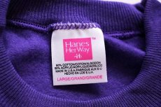 画像4: デッドストック★90s USA製 Hanes Her Way 無地 スウェット 紫 L★ブランク (4)