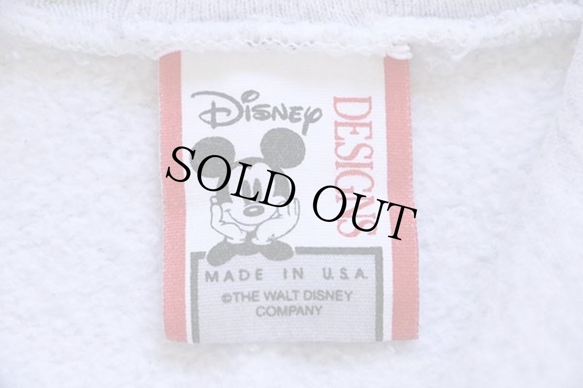 画像4: 90s USA製 Disneyディズニー ミッキー マウス フェルトパッチ付き スウェット ジップパーカー 杢ライトグレー M (4)