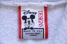 画像4: 90s USA製 Disneyディズニー ミッキー マウス フェルトパッチ付き スウェット ジップパーカー 杢ライトグレー M (4)