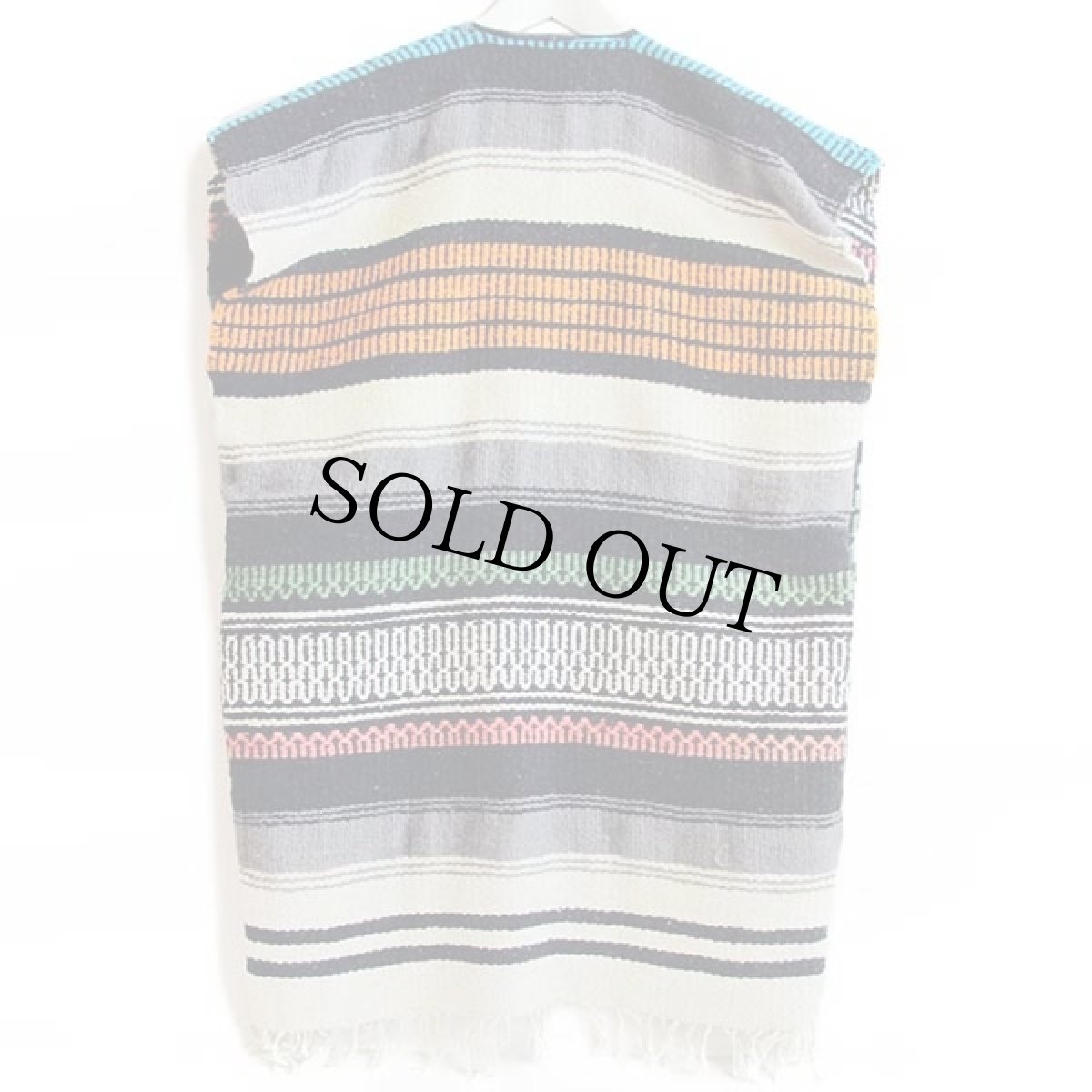 画像2: ビンテージ メキシカン ラグ ベスト★ポンチョ (2)