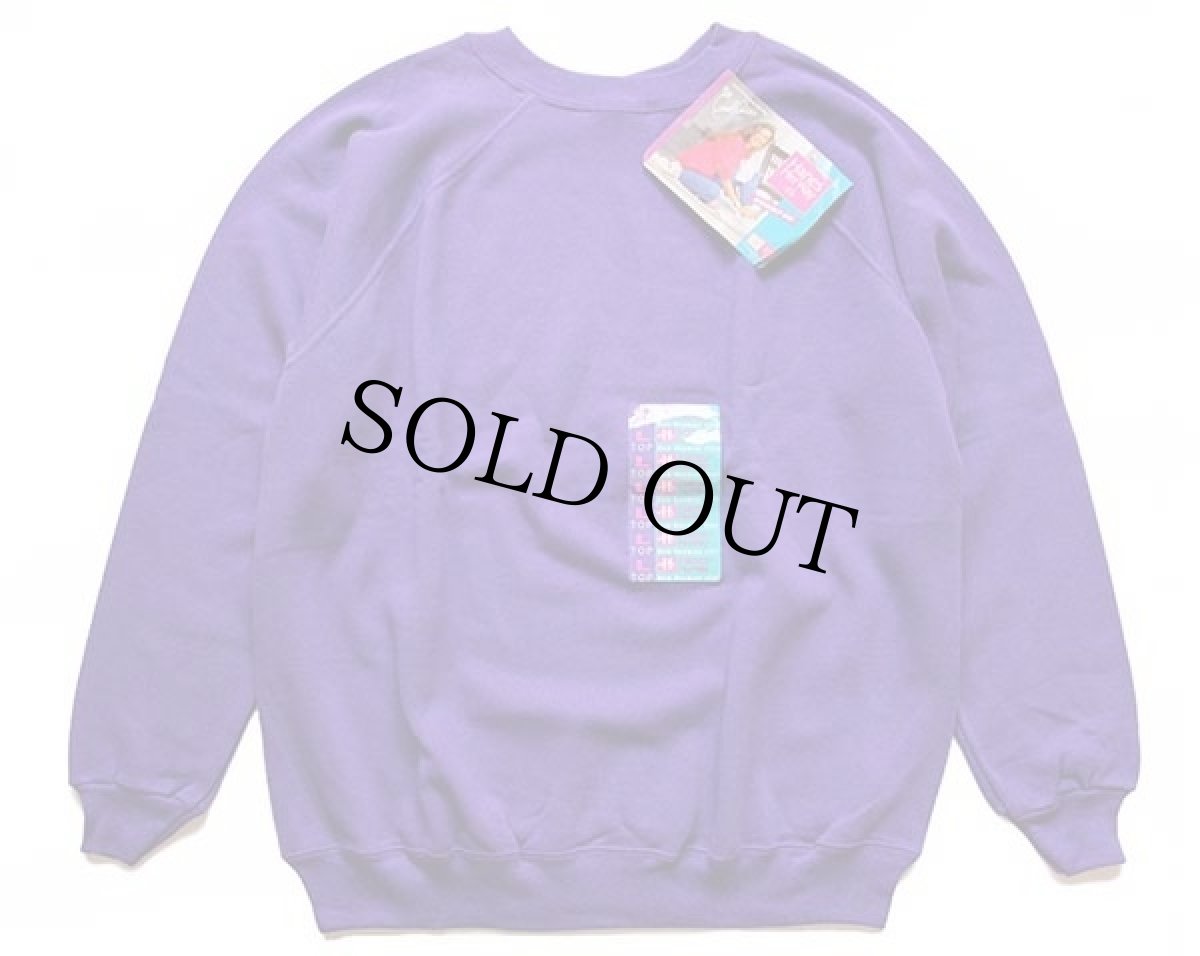 画像2: デッドストック★90s USA製 Hanes Her Way 無地 スウェット 紫 L★ブランク (2)