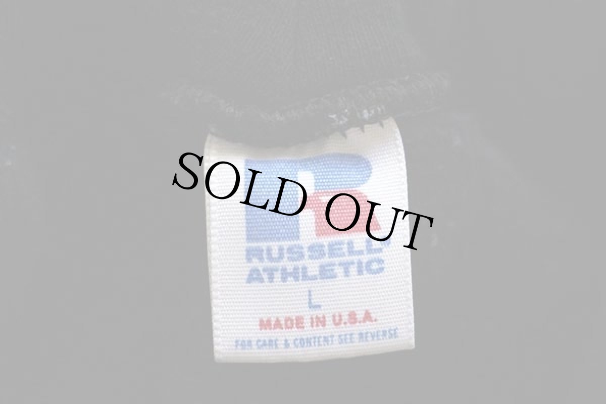 画像3: 90s USA製 RUSSELLラッセル Tim's TOWER SERVICE バックプリント スウェットパーカー 黒 L (3)