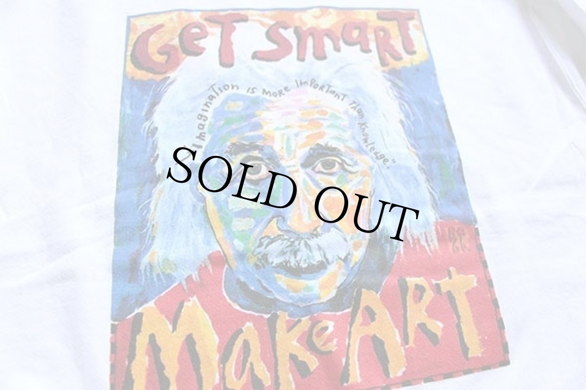 画像5: デッドストック★90s USA製 Alore Get Smart Make ART アインシュタイン アート スウェット 白 XL★偉人 (5)