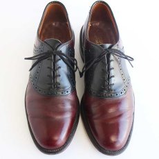 画像3: 80s Mason Shoes サドルシューズ バーガンディ×ブラック 9.5E★レザーシューズ 革靴 (3)