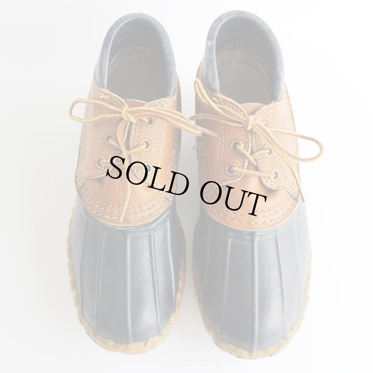 画像3: USA製 L.L.Bean 3ホール シンサレート ビーンブーツ ガムシューズ タン×ネイビー 8LM (3)