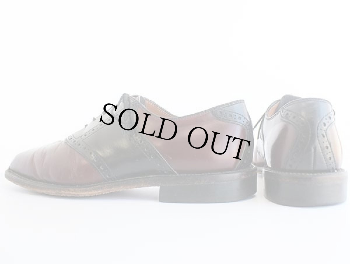 画像2: 80s Mason Shoes サドルシューズ バーガンディ×ブラック 9.5E★レザーシューズ 革靴 (2)