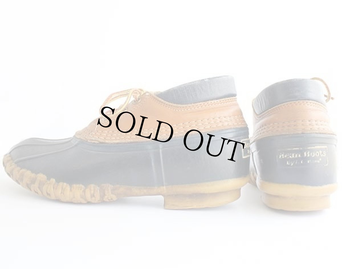 画像2: USA製 L.L.Bean 3ホール シンサレート ビーンブーツ ガムシューズ タン×ネイビー 8LM (2)