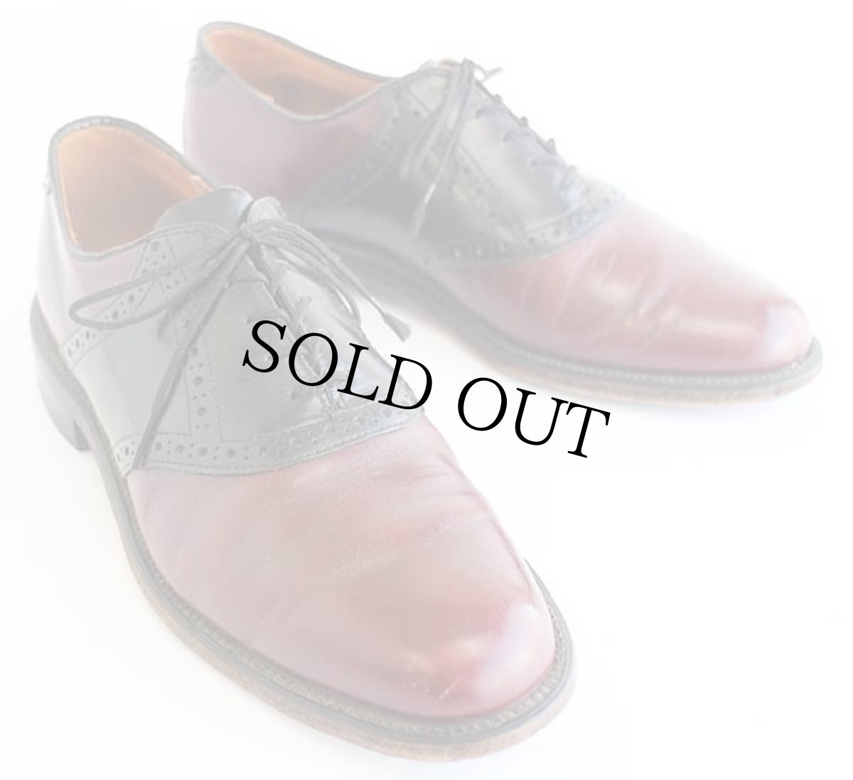 画像1: 80s Mason Shoes サドルシューズ バーガンディ×ブラック 9.5E★レザーシューズ 革靴 (1)