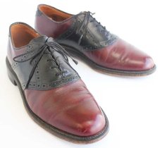 画像1: 80s Mason Shoes サドルシューズ バーガンディ×ブラック 9.5E★レザーシューズ 革靴 (1)