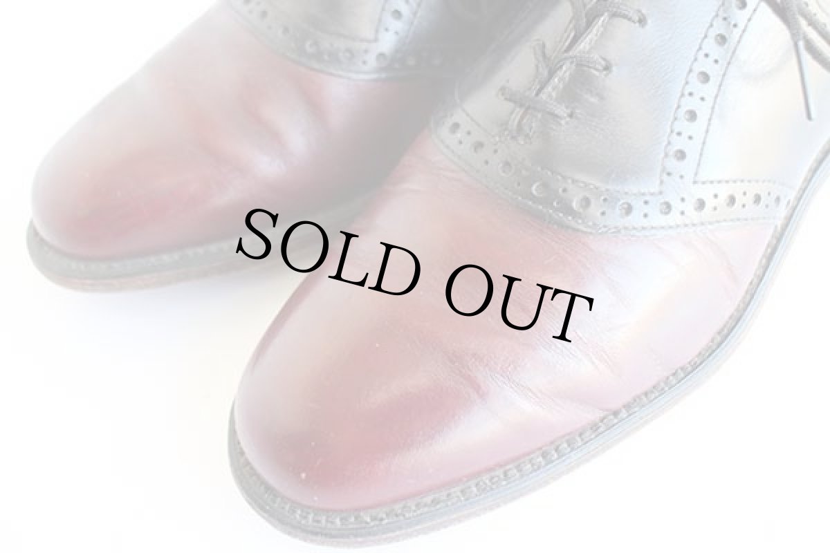 画像7: 80s Mason Shoes サドルシューズ バーガンディ×ブラック 9.5E★レザーシューズ 革靴 (7)