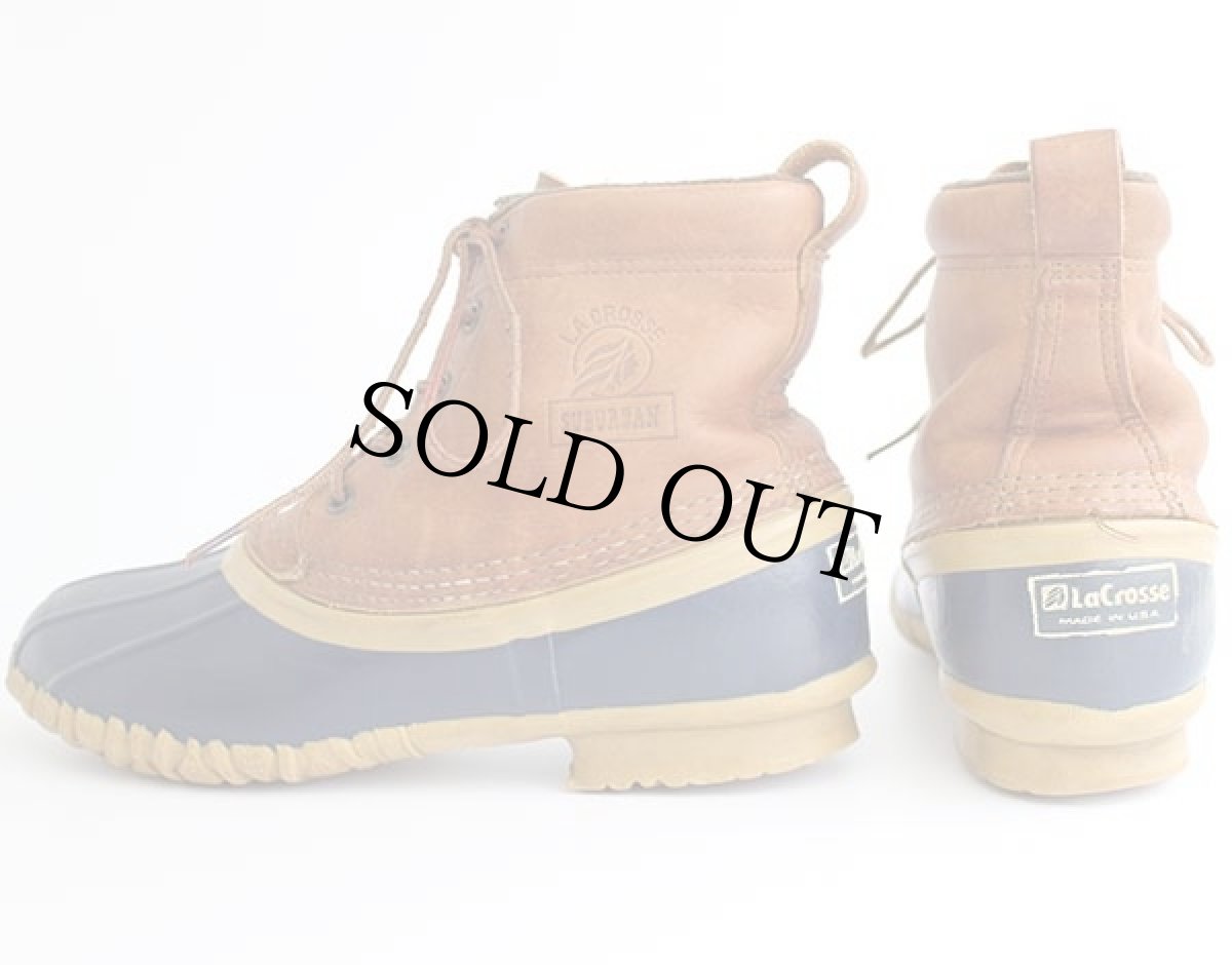 画像2: USA製 LaCrosseラクロス 5ホール ガムシューズ ブラウン×ネイビー 9★ビーンブーツ (2)