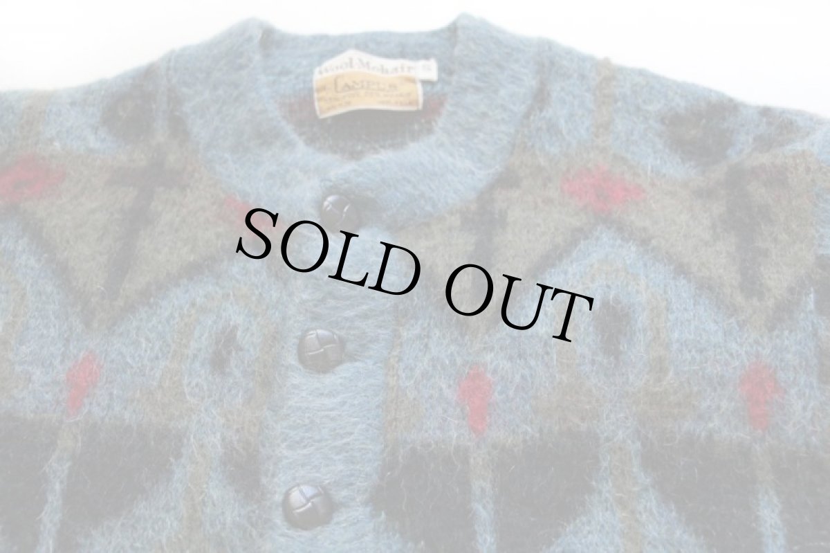 画像3: 60s USA製 CAMPUS 総柄 モヘヤ ニット カーディガン S (3)