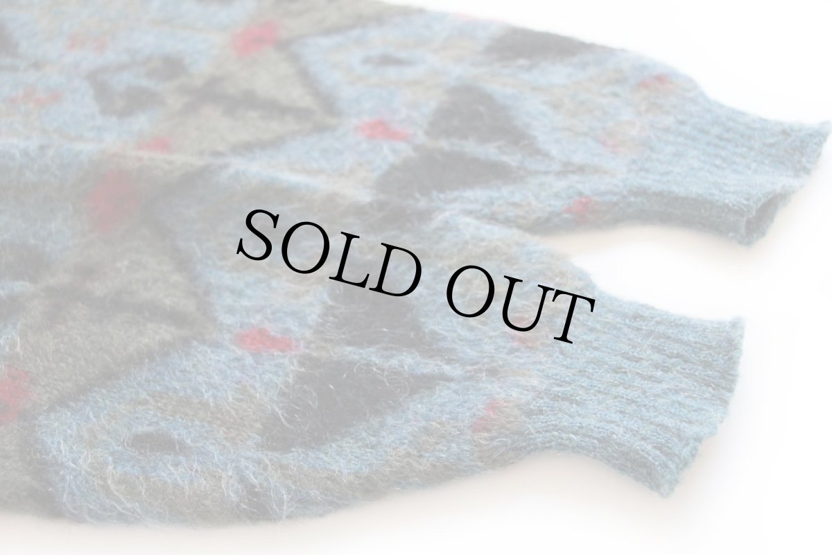 画像5: 60s USA製 CAMPUS 総柄 モヘヤ ニット カーディガン S (5)