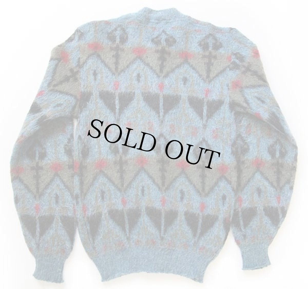 画像2: 60s USA製 CAMPUS 総柄 モヘヤ ニット カーディガン S (2)