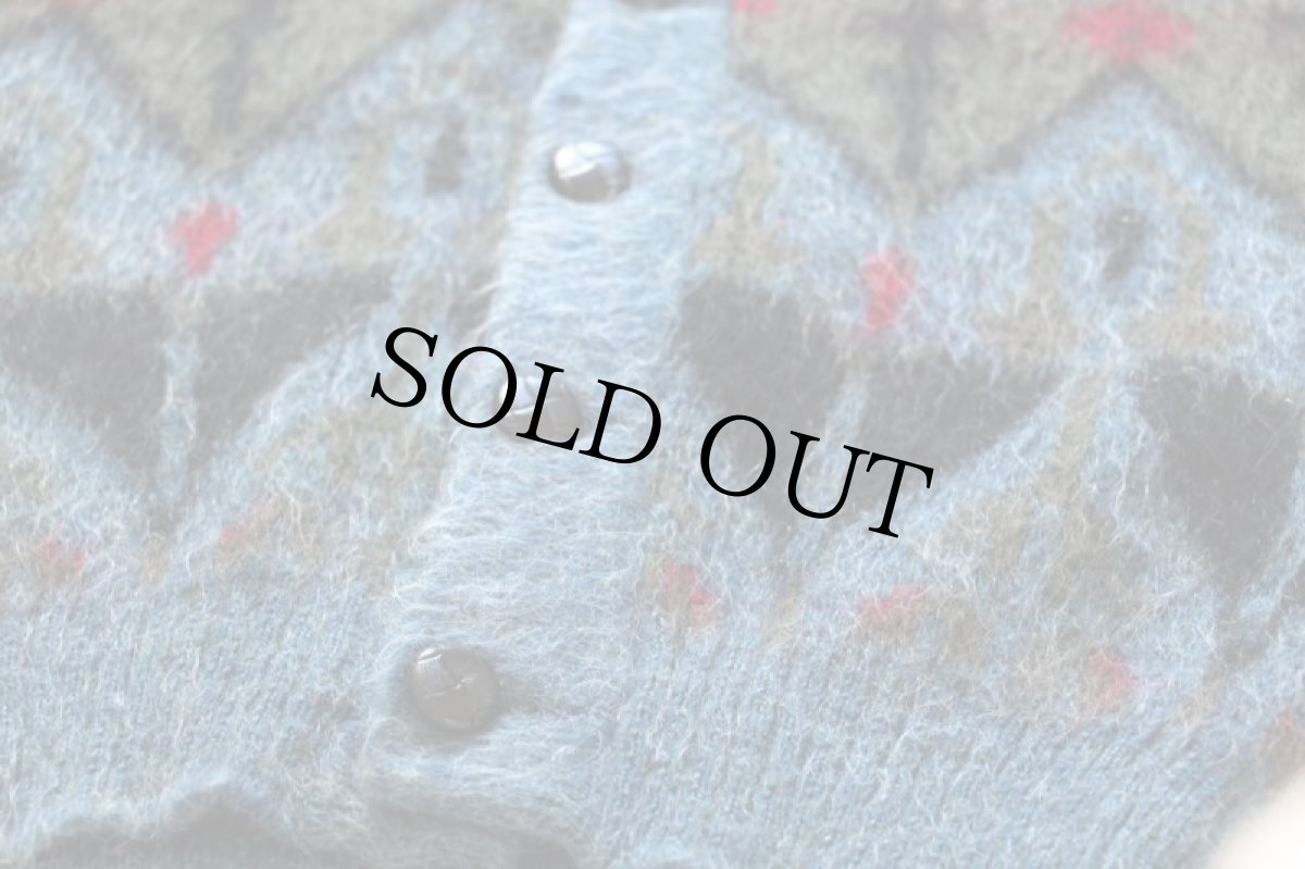 画像4: 60s USA製 CAMPUS 総柄 モヘヤ ニット カーディガン S (4)