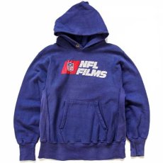 画像1: 80s USA製 Championチャンピオン NFL FILMS リバースウィーブ スウェットパーカー 青紫 M (1)