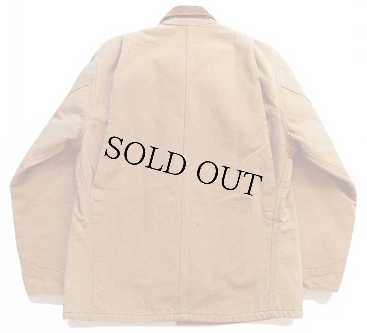 画像2: 80s USA製 carharttカーハート ブランケットライナー ダック地 チョアコート カバーオール 茶 (2)