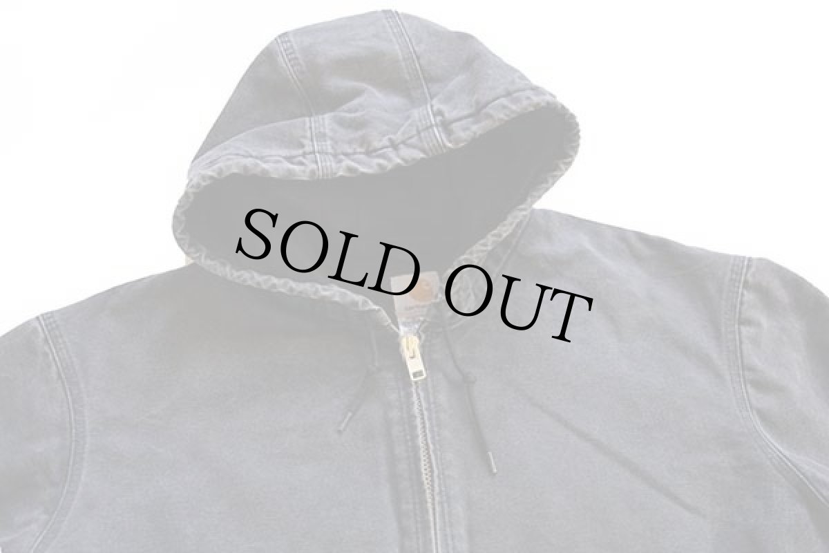 画像3: 00s メキシコ製 carharttカーハート キルティングライナー ダック地 アクティブジャケット パーカー 黒 フェード 2XL (3)