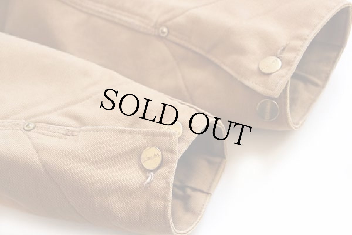 画像6: 80s USA製 carharttカーハート ブランケットライナー ダック地 チョアコート カバーオール 茶 (6)