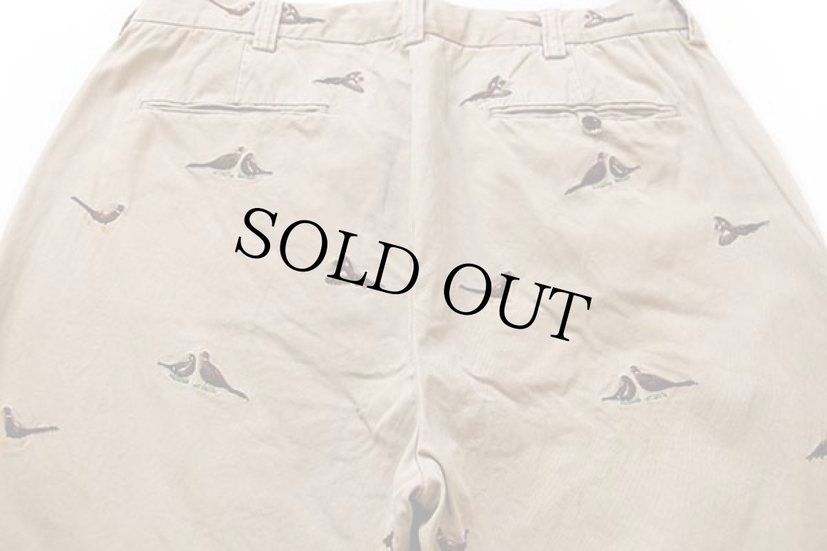 画像5: 00s ポロ ラルフローレン キジ刺繍 総柄 コットン チノパン カーキ w36 L30 (5)