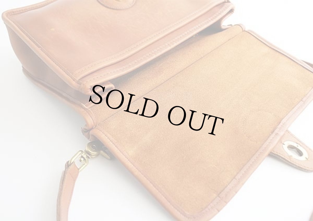 画像6: USA製 COACH オールド コーチ 2WAY レザー ショルダーバッグ 茶★J8C-9927 (6)