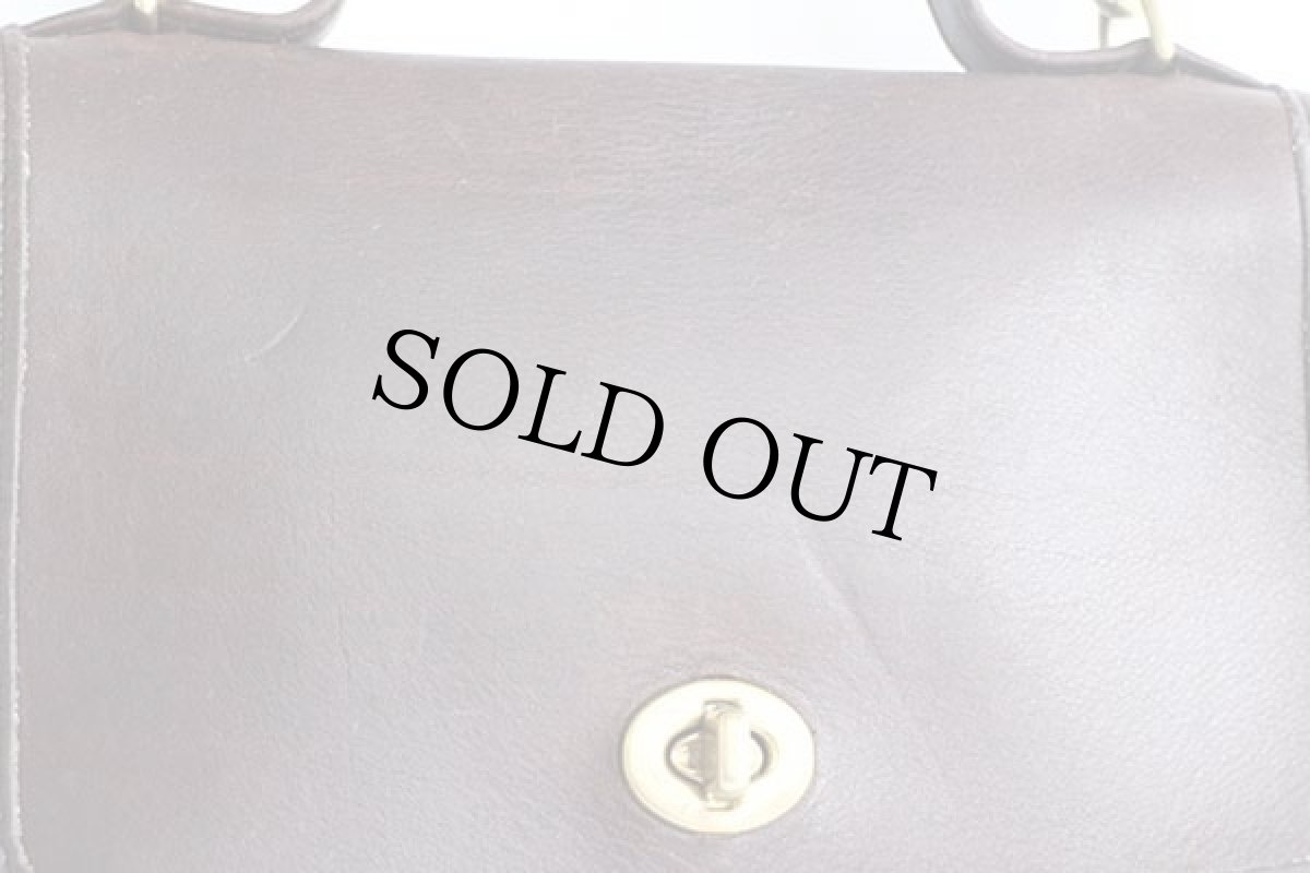 画像8: USA製 COACH オールド コーチ 2WAY レザー ショルダーバッグ 焦げ茶★9924 (8)