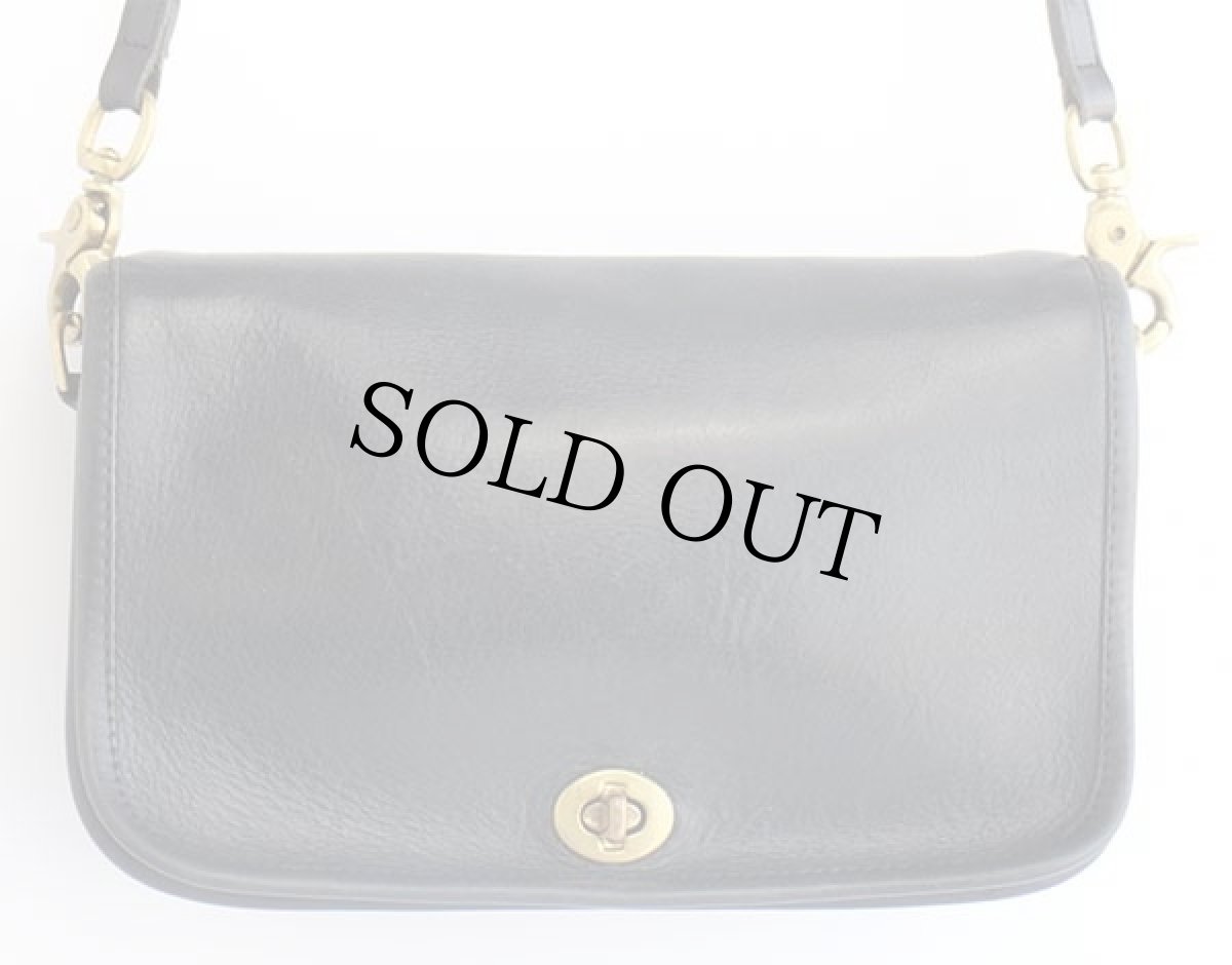 画像2: 70s USA製 COACH オールド コーチ レザー ショルダーバッグ 黒★6754  (2)