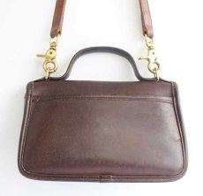 画像3: USA製 COACH オールド コーチ 2WAY レザー ショルダーバッグ 焦げ茶★9924 (3)