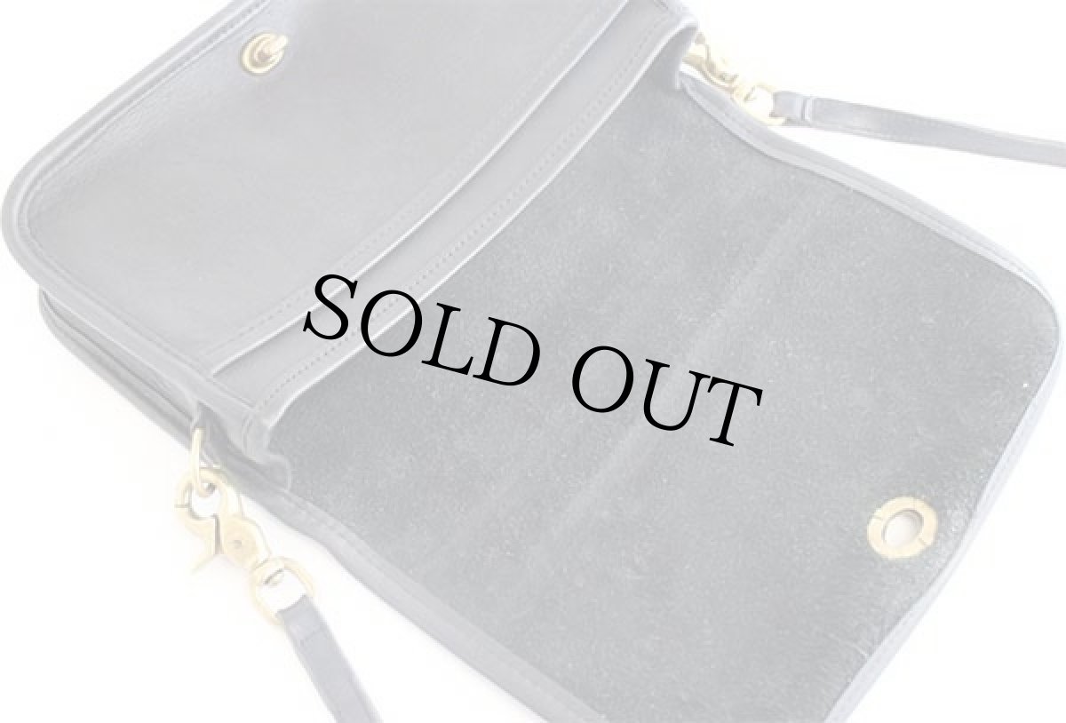 画像7: 70s USA製 COACH オールド コーチ レザー ショルダーバッグ 黒★6754  (7)