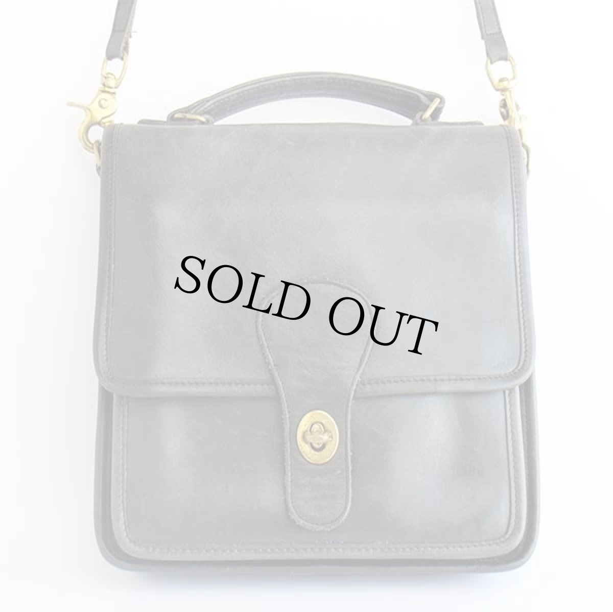 画像2: USA製 COACH オールド コーチ 2WAY レザー ショルダーバッグ 黒★028 (2)