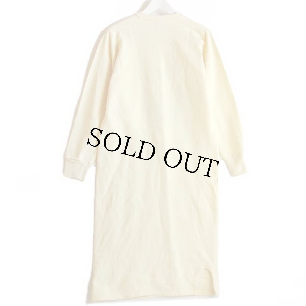 画像2: デッドストック★80s USA製 Coca-Colaコカコーラ ロゴ Vネック スウェット ワンピース 薄黄 S (2)