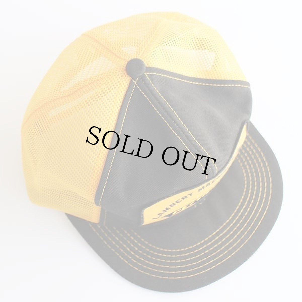 画像3: 80s PETTIBONE ロゴ パッチ付き ツートン 切り替え メッシュキャップ 黒×黄 (3)