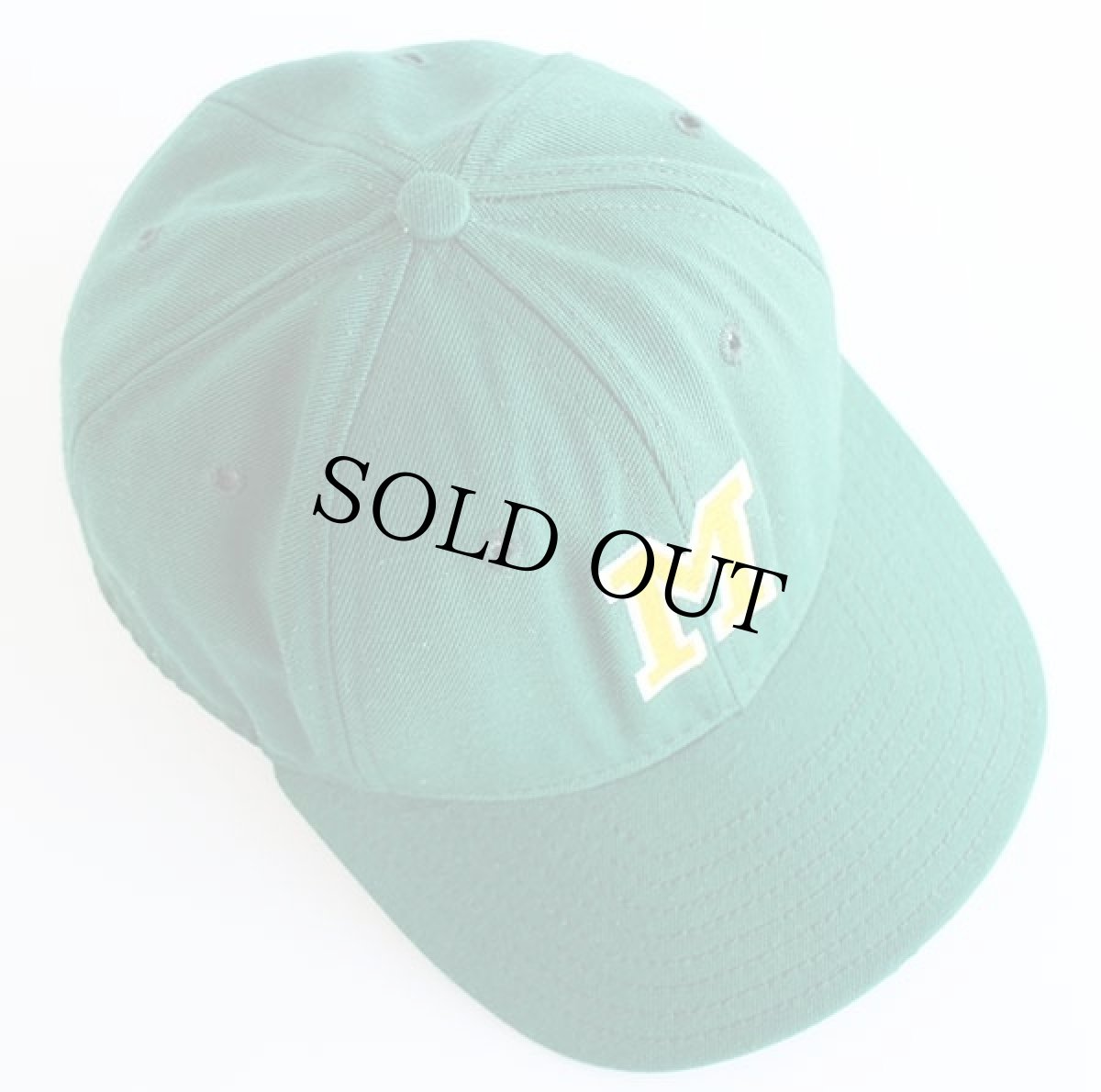 画像3: 90s USA製 DeLONGデロング M 刺繍 ベースボールキャップ 緑 7 1/4 (3)