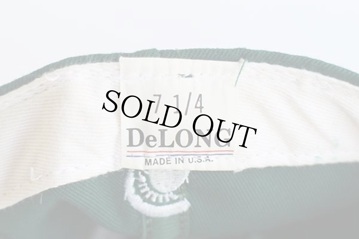 画像4: 90s USA製 DeLONGデロング M 刺繍 ベースボールキャップ 緑 7 1/4 (4)